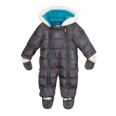 Baker by Ted Baker Baby boys' grey padded snowsuit with mittens